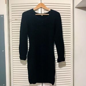Black Marty M Ribbed Longsleeve Sweater Dress